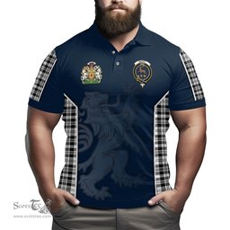 ScotsTee Shop Scottish Scott Black White Clan Scottish Crest and Scottish Lion Rampant Sport Tartan Polo Shirt