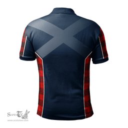 ScotsTee Shop Scottish Wemyss Modern Clan Scottish Crest and Scottish Lion Rampant Sport Tartan Polo Shirt