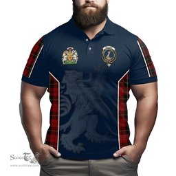 ScotsTee Shop Scottish Wallace Clan Scottish Crest and Scottish Lion Rampant Sport Tartan Polo Shirt