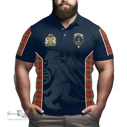 ScotsTee Shop Scottish Morrison Red Ancient Clan Scottish Crest and Scottish Lion Rampant Sport Tartan Polo Shirt