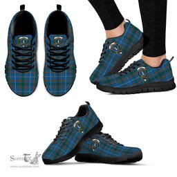 ScotsTee Shop Scottish Bain Clan Crest Tartan Sneakers Tartan Casual Shoes