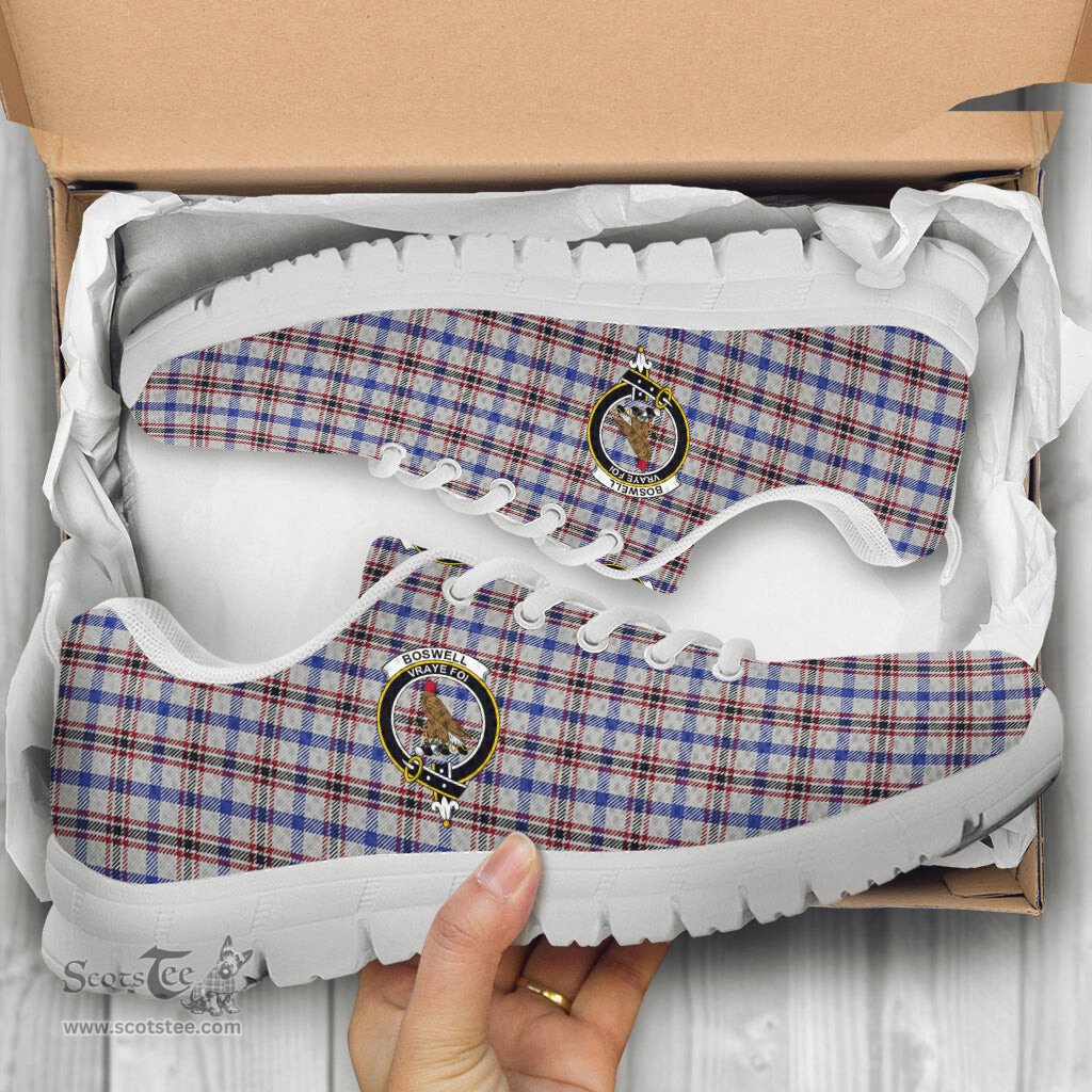 ScotsTee Shop Scottish Boswell Clan Crest Tartan Sneakers Tartan Casual Shoes