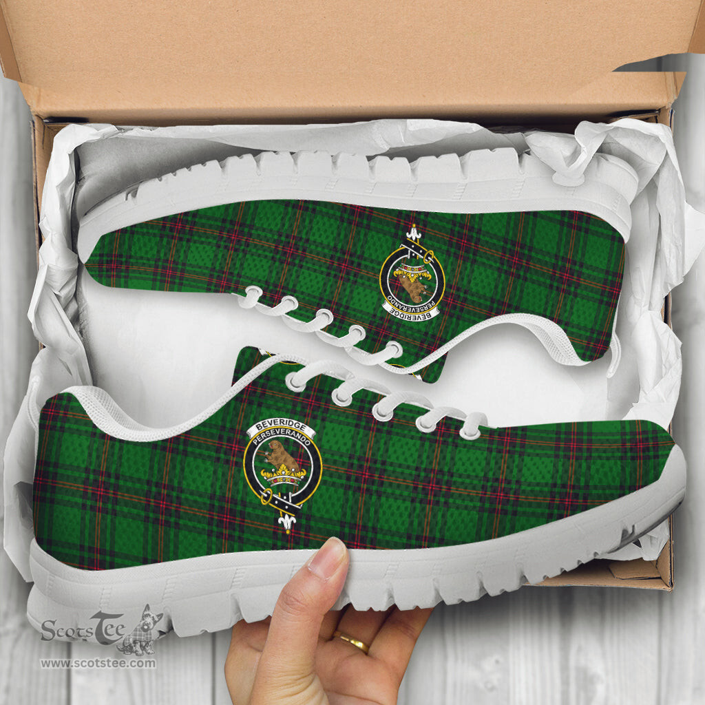 ScotsTee Shop Scottish Beveridge Clan Crest Tartan Sneakers Tartan Casual Shoes