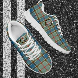 ScotsTee Shop Scottish Balfour Blue Clan Crest Tartan Sneakers Tartan Casual Shoes