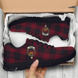ScotsTee Shop Scottish Cameron Black and Red Clan Crest Tartan Sneakers Tartan Casual Shoes