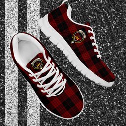 ScotsTee Shop Scottish Cameron Black and Red Clan Crest Tartan Sneakers Tartan Casual Shoes