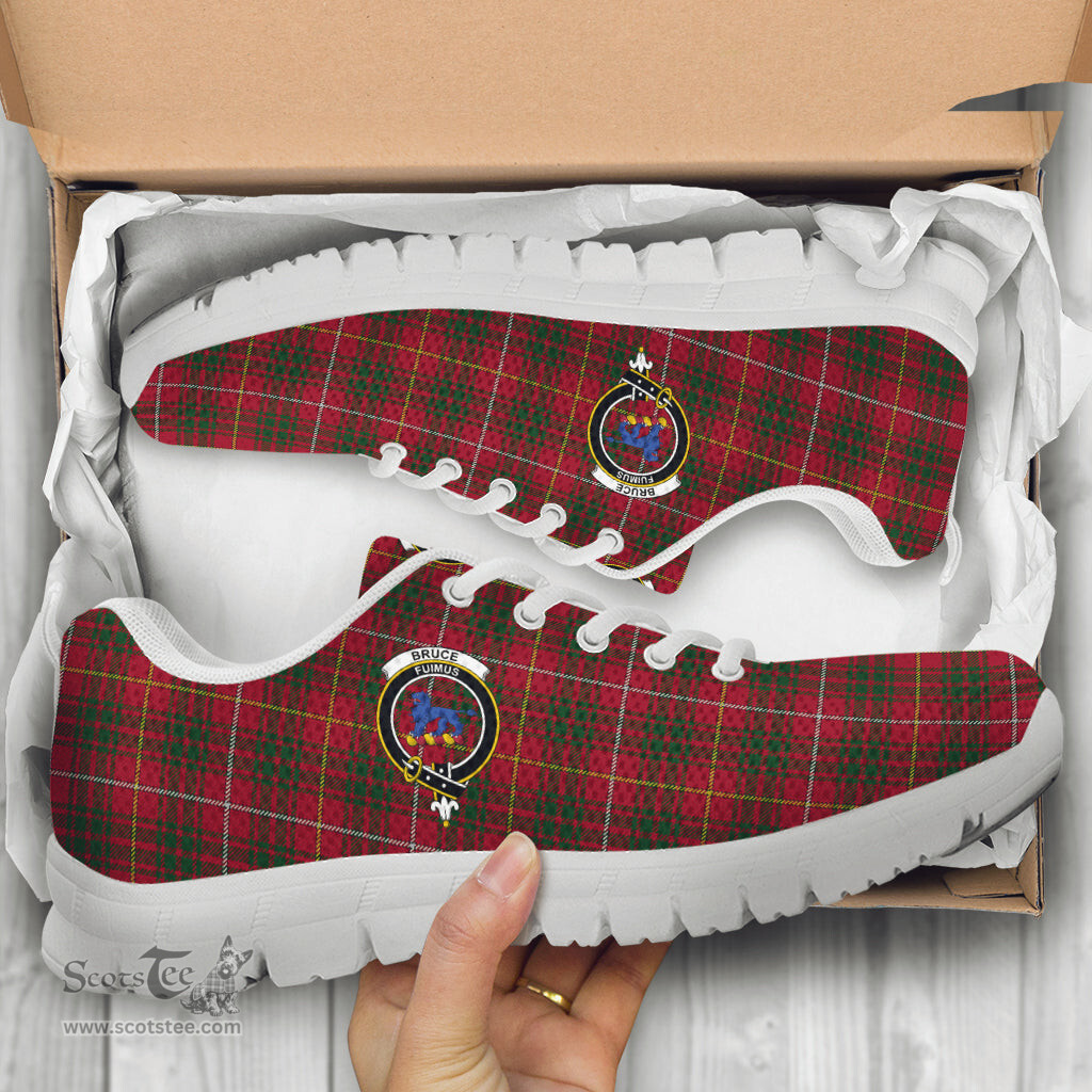 ScotsTee Shop Scottish Bruce Clan Crest Tartan Sneakers Tartan Casual Shoes