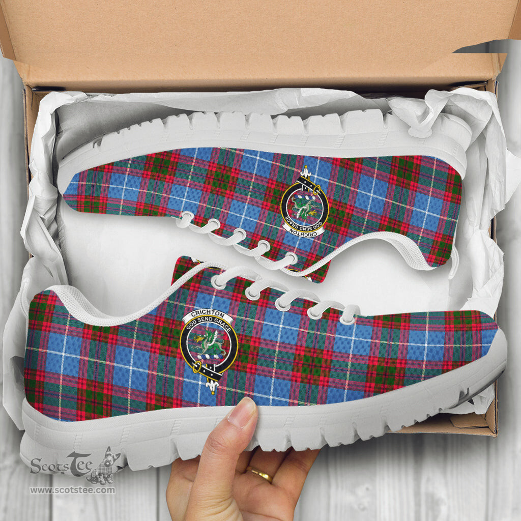 ScotsTee Shop Scottish Crichton Clan Crest Tartan Sneakers Tartan Casual Shoes