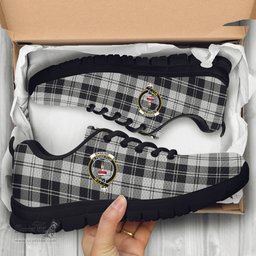 ScotsTee Shop Scottish Erskine Black and White Clan Crest Tartan Sneakers Tartan Casual Shoes