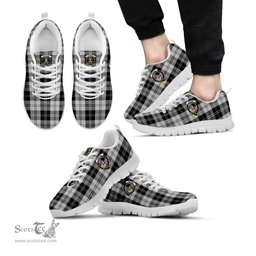 ScotsTee Shop Scottish Erskine Black and White Clan Crest Tartan Sneakers Tartan Casual Shoes