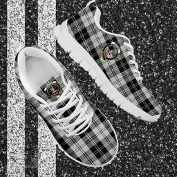ScotsTee Shop Scottish Erskine Black and White Clan Crest Tartan Sneakers Tartan Casual Shoes