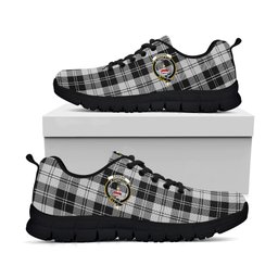 ScotsTee Shop Scottish Erskine Black and White Clan Crest Tartan Sneakers Tartan Casual Shoes