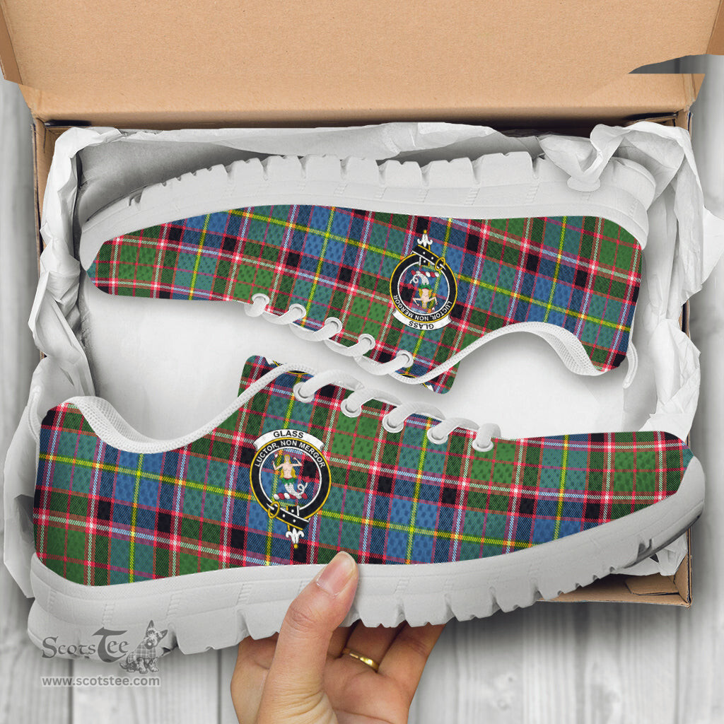 ScotsTee Shop Scottish Glass Clan Crest Tartan Sneakers Tartan Casual Shoes