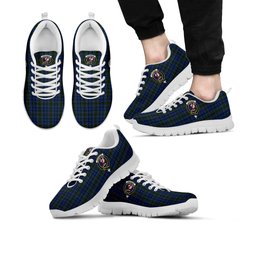 ScotsTee Shop Scottish Cockburn Blue Clan Crest Tartan Sneakers Tartan Casual Shoes