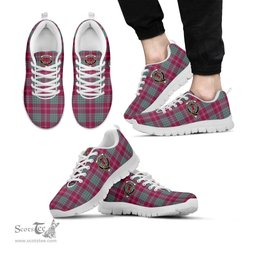 ScotsTee Shop Scottish Crawford Ancient Clan Crest Tartan Sneakers Tartan Casual Shoes