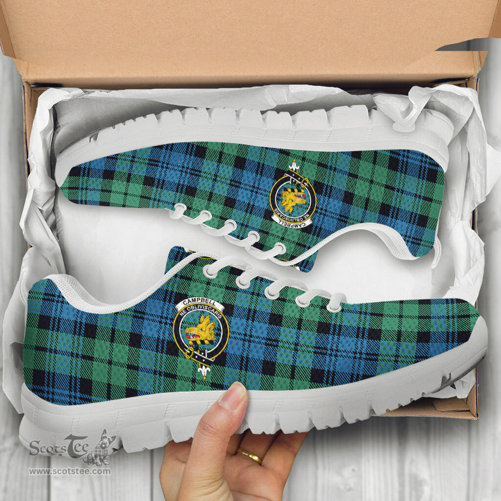ScotsTee Shop Scottish Campbell Ancient 01 Clan Crest Tartan Sneakers Tartan Casual Shoes