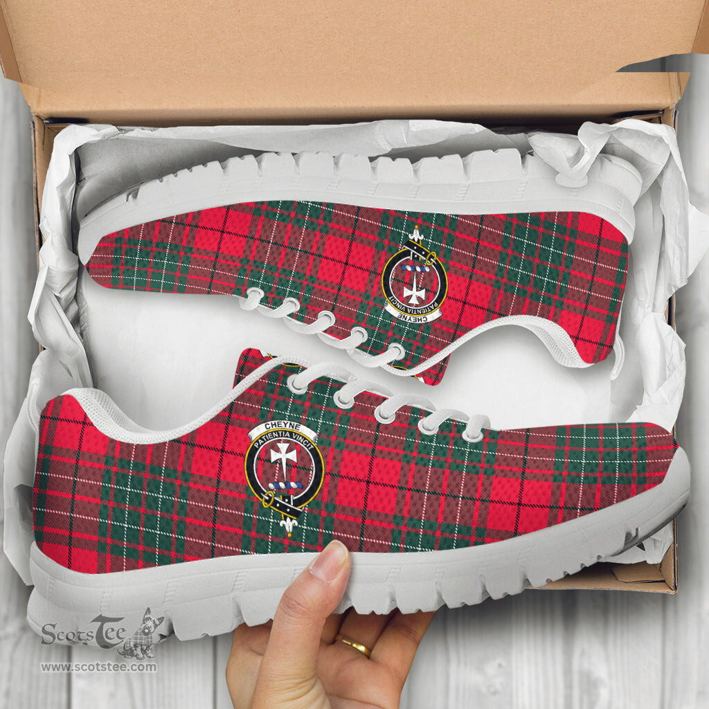 ScotsTee Shop Scottish Cheyne Clan Crest Tartan Sneakers Tartan Casual Shoes