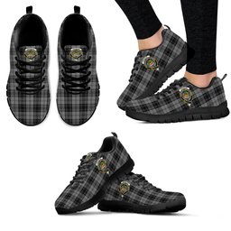 ScotsTee Shop Scottish Douglas Grey Clan Crest Tartan Sneakers Tartan Casual Shoes