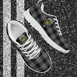 ScotsTee Shop Scottish Douglas Grey Clan Crest Tartan Sneakers Tartan Casual Shoes
