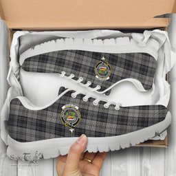 ScotsTee Shop Scottish Douglas Grey Clan Crest Tartan Sneakers Tartan Casual Shoes