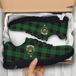 ScotsTee Shop Scottish Douglas Black Clan Crest Tartan Sneakers Tartan Casual Shoes
