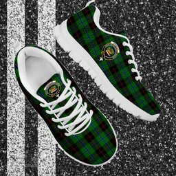 ScotsTee Shop Scottish Douglas Black Clan Crest Tartan Sneakers Tartan Casual Shoes