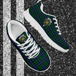 ScotsTee Shop Scottish Douglas Green Clan Crest Tartan Sneakers Tartan Casual Shoes
