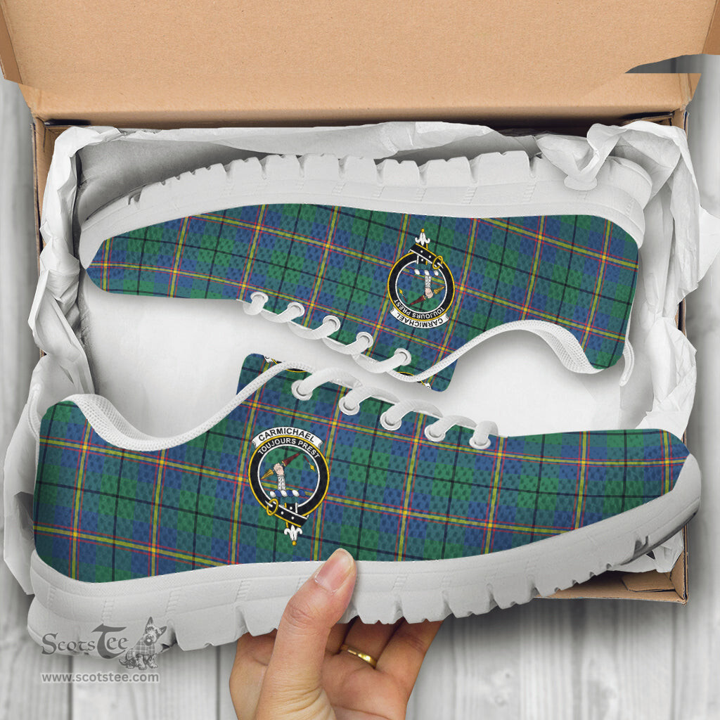 ScotsTee Shop Scottish Carmichael Ancient Clan Crest Tartan Sneakers Tartan Casual Shoes