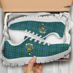 ScotsTee Shop Scottish Douglas Ancient Clan Crest Tartan Sneakers Tartan Casual Shoes