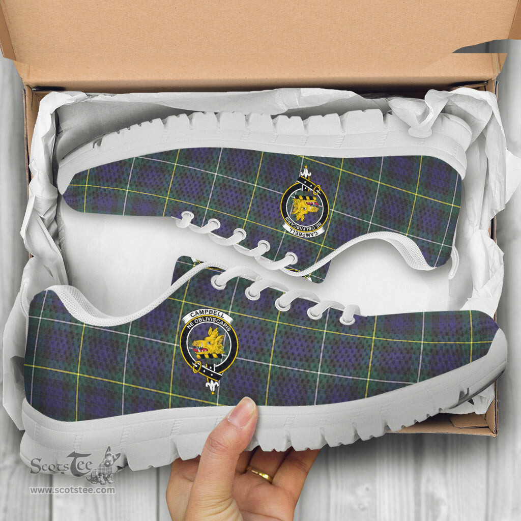 ScotsTee Shop Scottish Campbell Argyll Modern Clan Crest Tartan Sneakers Tartan Casual Shoes