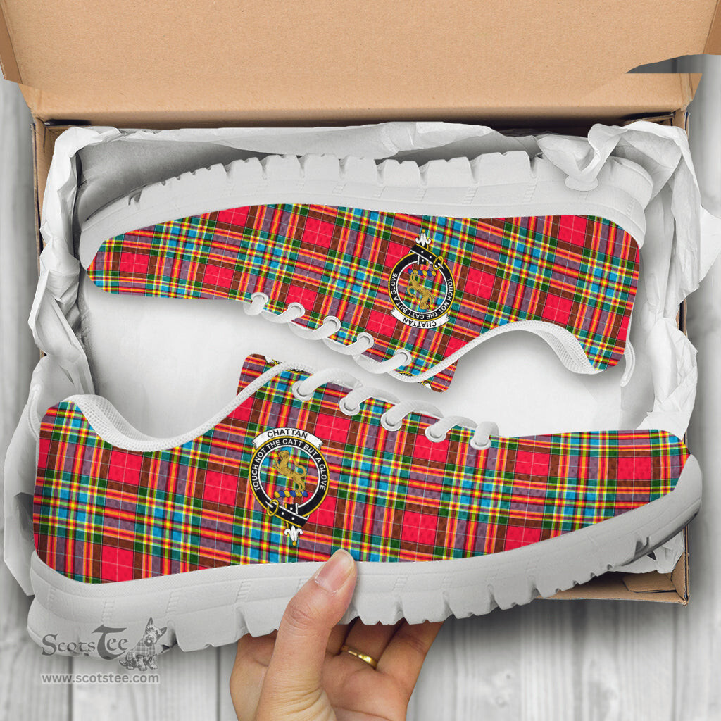 ScotsTee Shop Scottish Chattan Clan Crest Tartan Sneakers Tartan Casual Shoes