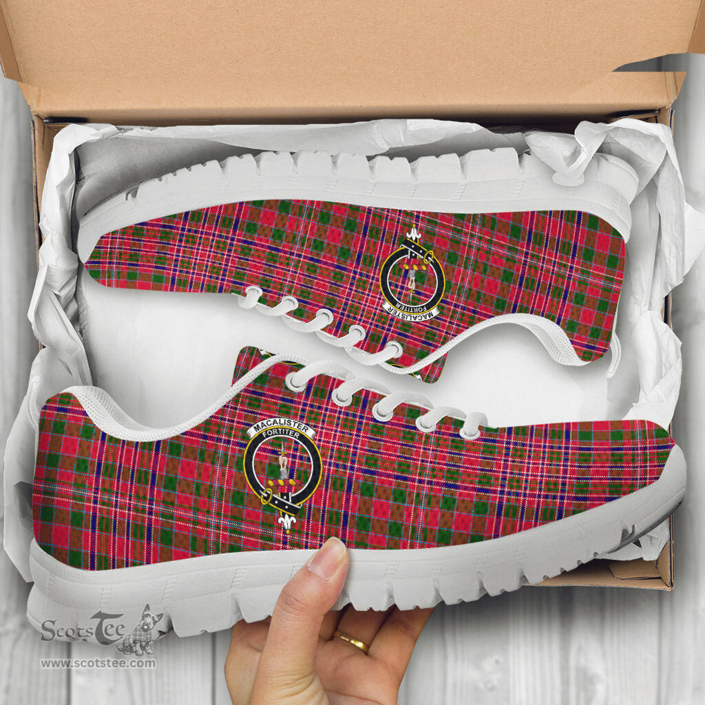 ScotsTee Shop Scottish MacAlister Modern Clan Crest Tartan Sneakers Tartan Casual Shoes