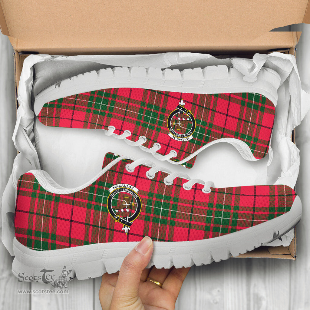 ScotsTee Shop Scottish MacAulay Modern Clan Crest Tartan Sneakers Tartan Casual Shoes