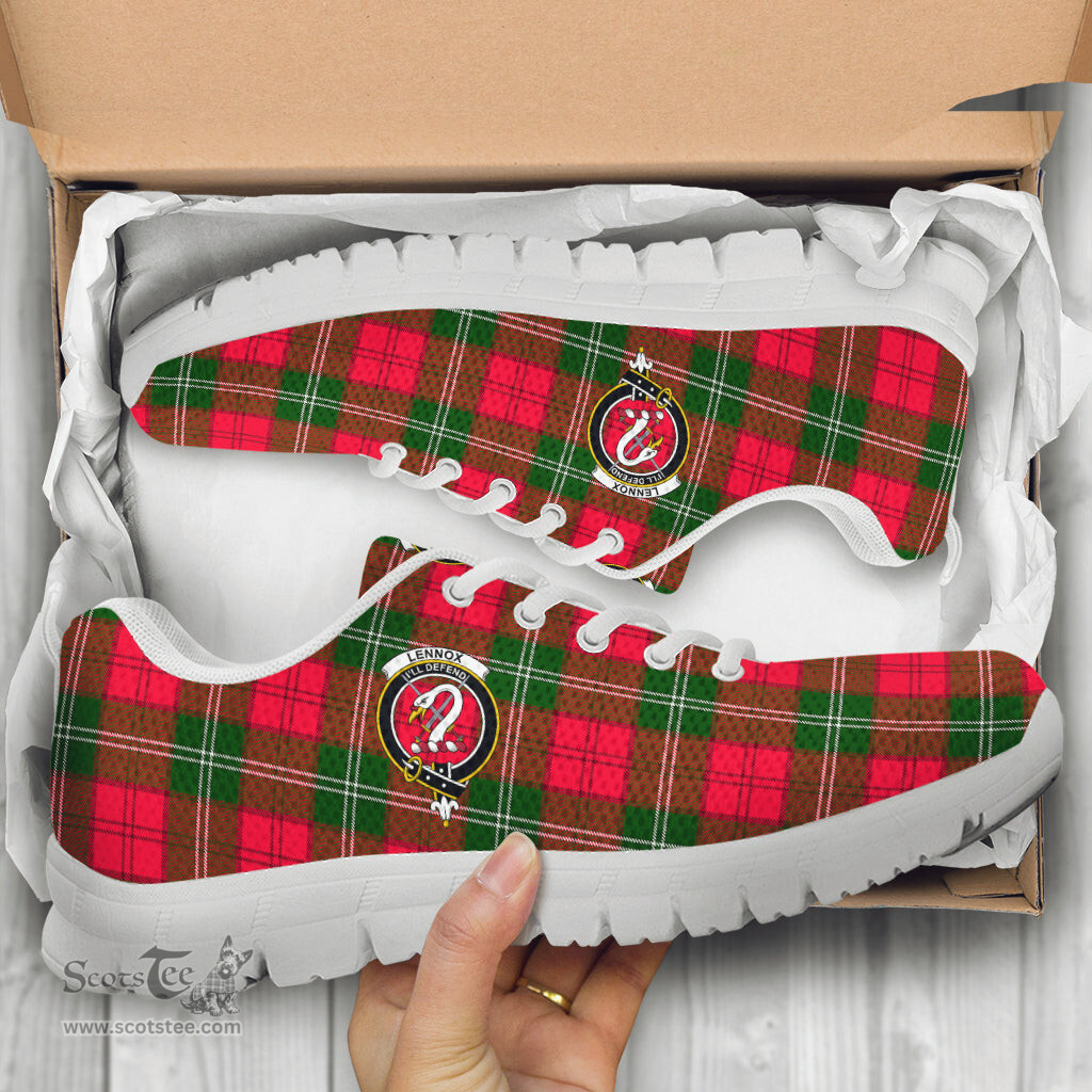 ScotsTee Shop Scottish Lennox Modern Clan Crest Tartan Sneakers Tartan Casual Shoes