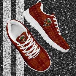 ScotsTee Shop Scottish Hamilton Red Clan Crest Tartan Sneakers Tartan Casual Shoes