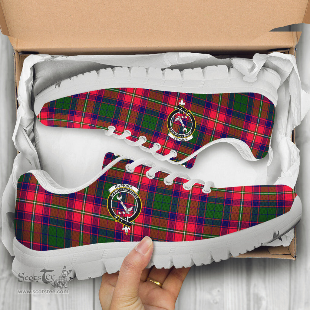ScotsTee Shop Scottish Hopkirk Clan Crest Tartan Sneakers Tartan Casual Shoes