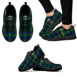 ScotsTee Shop Scottish Hamilton Green Hunting Clan Crest Tartan Sneakers Tartan Casual Shoes