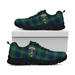 ScotsTee Shop Scottish Hamilton Green Hunting Clan Crest Tartan Sneakers Tartan Casual Shoes