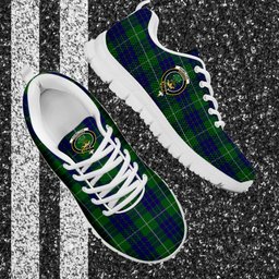 ScotsTee Shop Scottish Hamilton Green Hunting Clan Crest Tartan Sneakers Tartan Casual Shoes