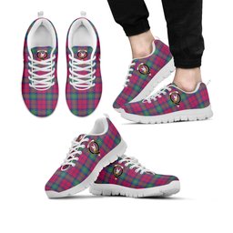 ScotsTee Shop Scottish Lindsay Ancient Clan Crest Tartan Sneakers Tartan Casual Shoes