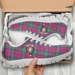 ScotsTee Shop Scottish Lindsay Ancient Clan Crest Tartan Sneakers Tartan Casual Shoes