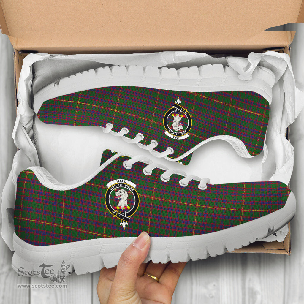 ScotsTee Shop Scottish Hall Clan Crest Tartan Sneakers Tartan Casual Shoes