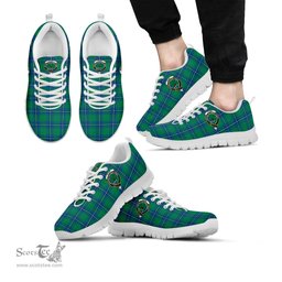 ScotsTee Shop Scottish Irvine Ancient Clan Crest Tartan Sneakers Tartan Casual Shoes