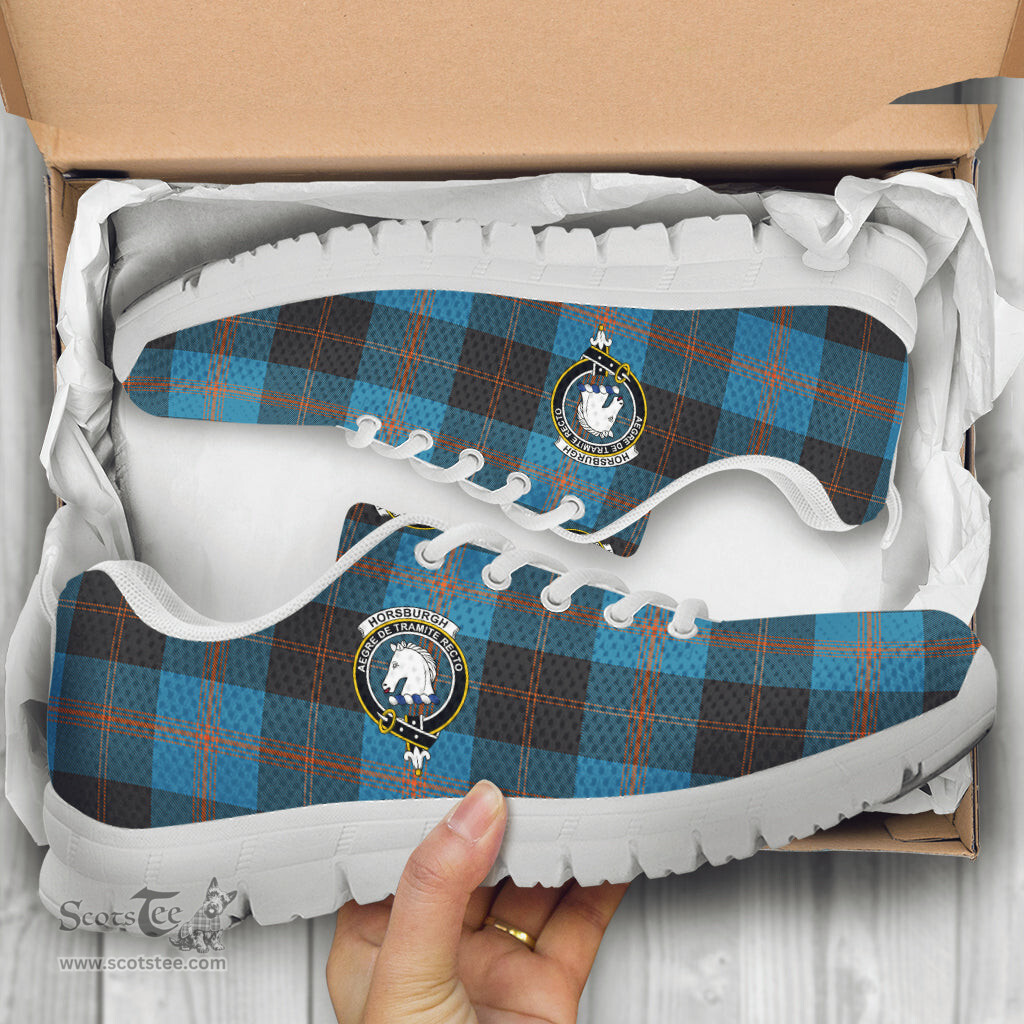 ScotsTee Shop Scottish Horsburgh Clan Crest Tartan Sneakers Tartan Casual Shoes