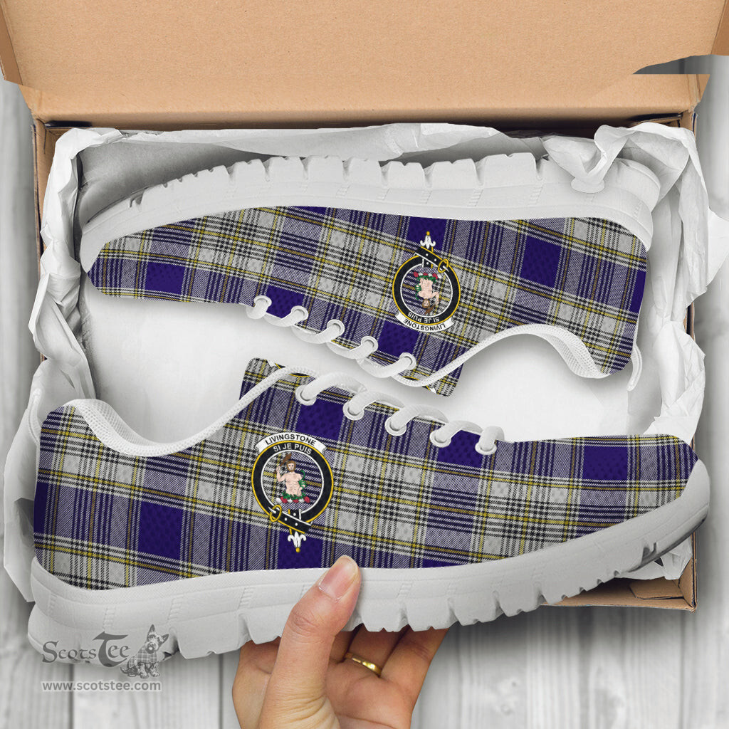 ScotsTee Shop Scottish Livingston Dress Clan Crest Tartan Sneakers Tartan Casual Shoes