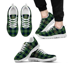 ScotsTee Shop Scottish Haliburton Clan Crest Tartan Sneakers Tartan Casual Shoes