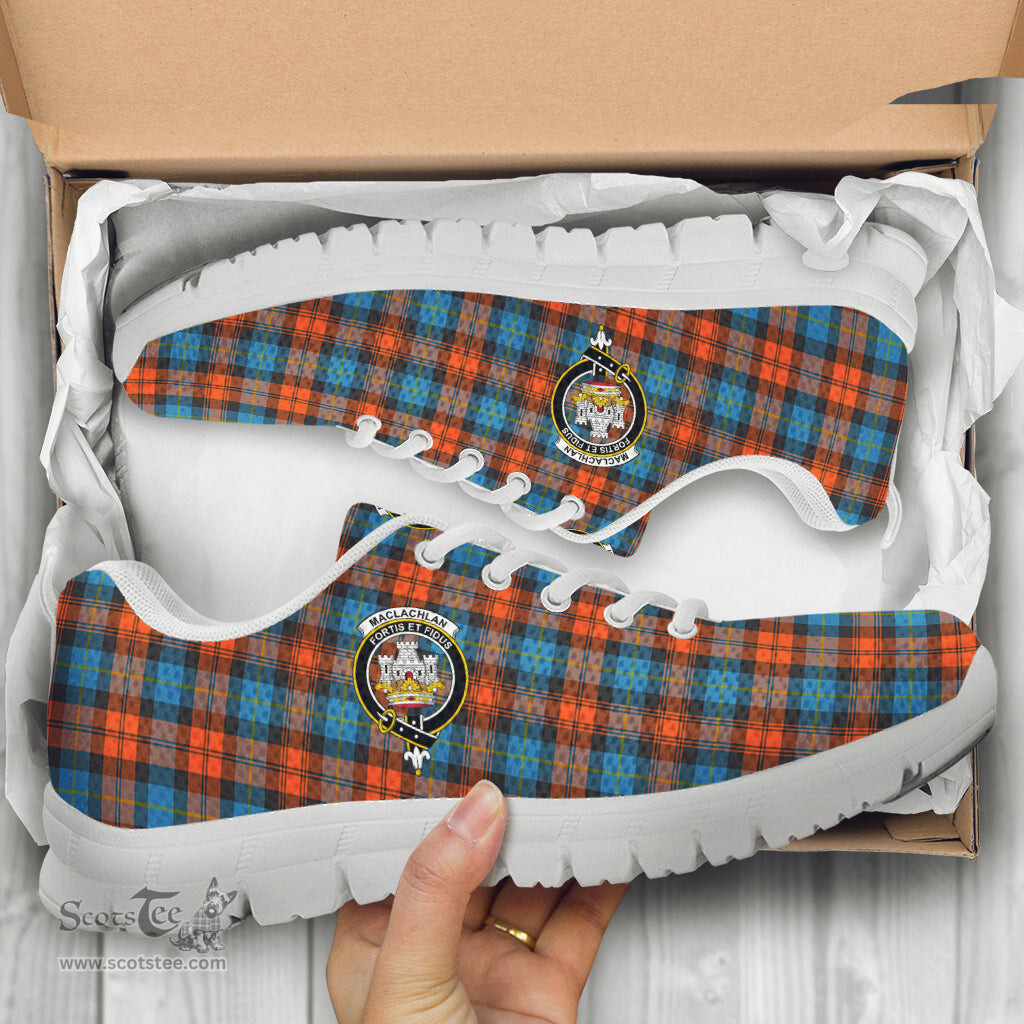 ScotsTee Shop Scottish MacLachlan Ancient Clan Crest Tartan Sneakers Tartan Casual Shoes