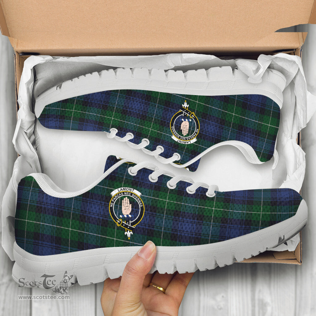 ScotsTee Shop Scottish Lamont #2 Clan Crest Tartan Sneakers Tartan Casual Shoes