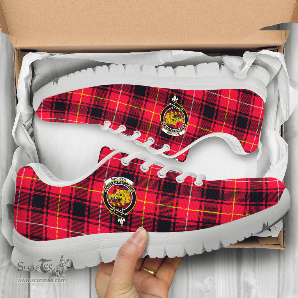 ScotsTee Shop Scottish MacIver Modern Clan Crest Tartan Sneakers Tartan Casual Shoes