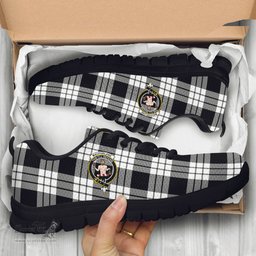 ScotsTee Shop Scottish MacFarlane Black White Clan Crest Tartan Sneakers Tartan Casual Shoes